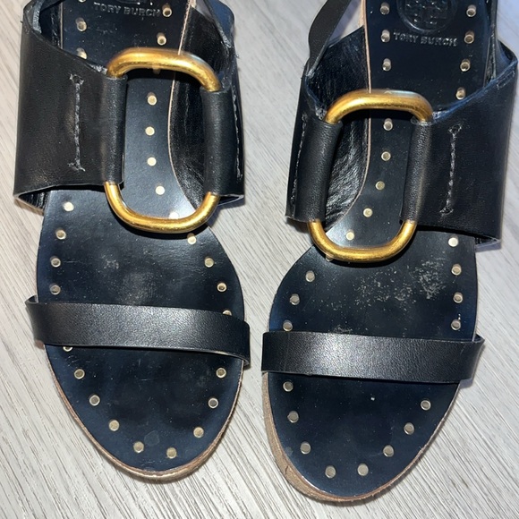 TORY BURCH RAVELLO Black Platform Sandals Shoes - Picture 2 of 8